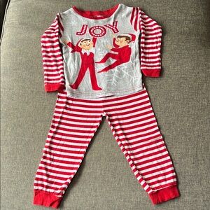 Elf in the Shelf Red and Gray Kids Pajamas size 6